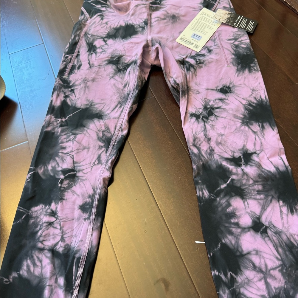 Women’s Tie-Dye Leggings - Pink and Black
